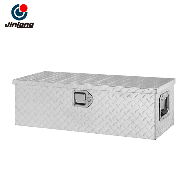JINLONG Heavy Duty Aluminum Truck Bed Tool Box, Diamond Plate Tool Box with Side Handle And Lock Keys, Storage Tool Box Chest Box Organizer for Pickup, Truck Bed, RV, Trailer, 30