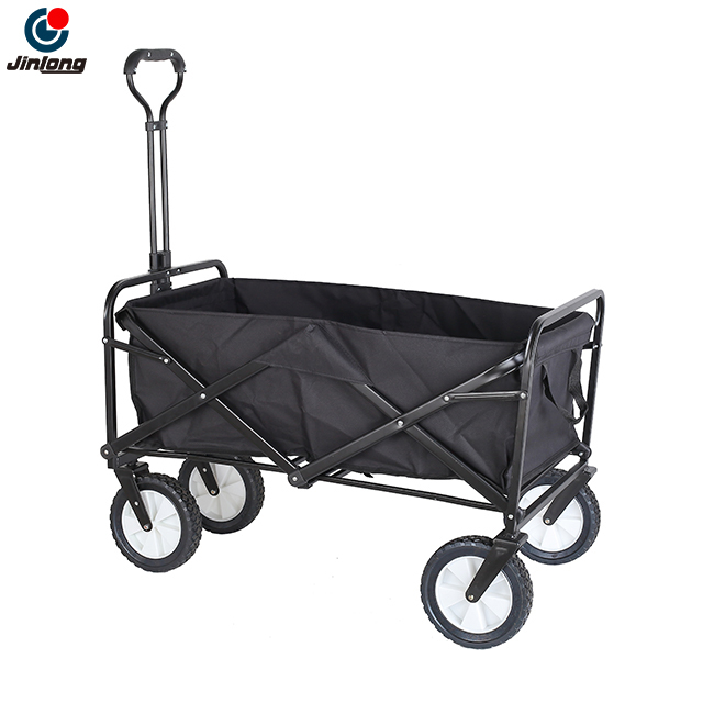 3-second Fold Cart for Car Trunk, Adjustable Push-pull Utility Cart, Dual-brake All-terrain Camping Cart, Removable Washable Fabric Beach Cart