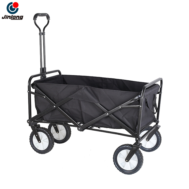 3-second Fold Cart for Car Trunk, Adjustable Push-pull Utility Cart, Dual-brake All-terrain Camping Cart, Removable Washable Fabric Beach Cart