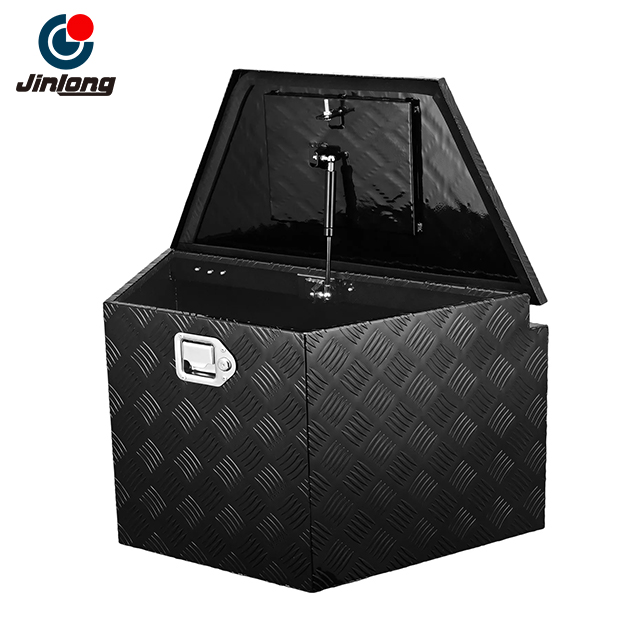 JINLONG Trailer Tongue Box, Aluminum Alloy Tongue Box Tool Chest, Heavy Duty Trailer Box Storage with Lock And Keys, Utility Trailer Tongue Box for Pickup Truck, RV, Trailer, 29
