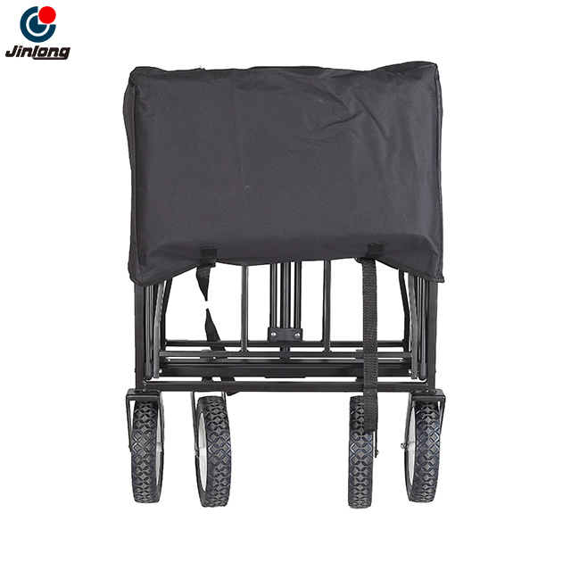 3-second Fold Cart for Car Trunk, Adjustable Push-pull Utility Cart, Dual-brake All-terrain Camping Cart, Removable Washable Fabric Beach Cart