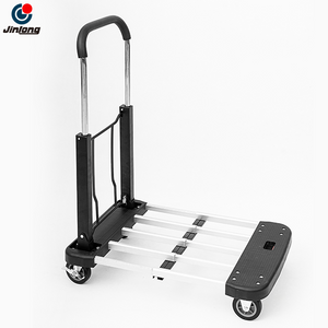 4 Wheel Folding Hand Truck - Heavy-Duty Foldable Utility Trolley for Multi-Scene Use