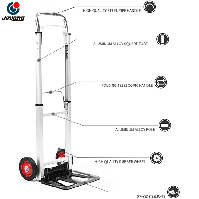 Two-wheel Heavy-duty Aluminum Lifting Multi-functional Foldable Trolley