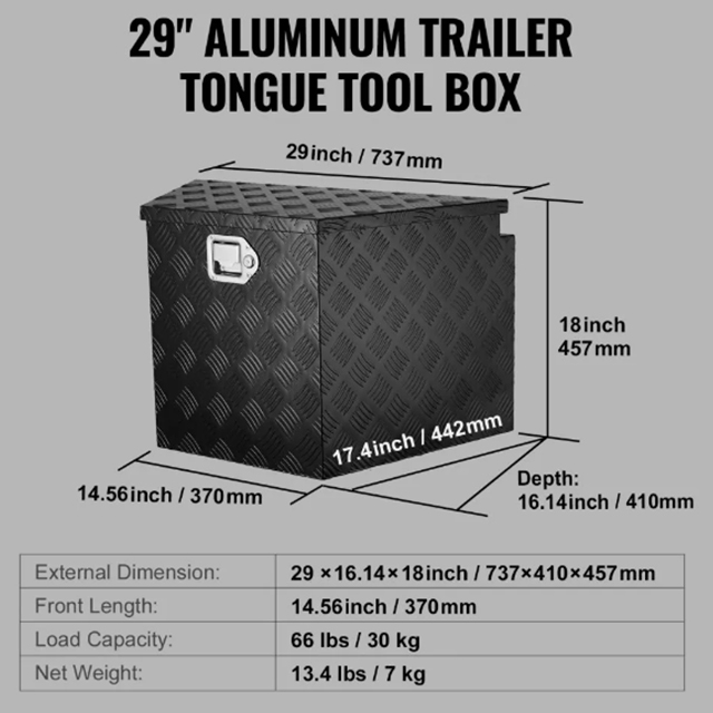Aluminum Alloy Lockable Trailer Tongue Box Pickup Truck Aluminum Alloy Lockable Trailer Tongue Box Pickup Truck