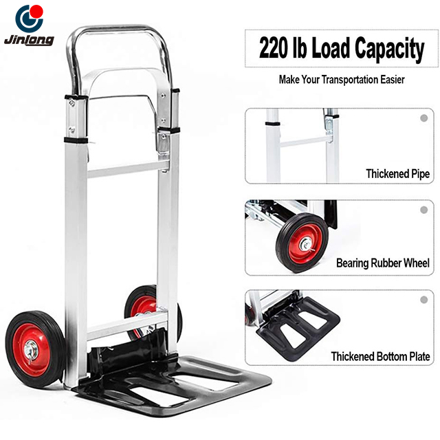 Two-wheel Heavy-duty Aluminum Lifting Multi-functional Foldable Trolley
