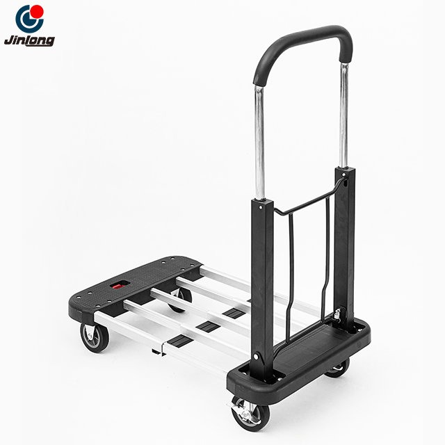 4 Wheel Folding Hand Truck - Heavy-Duty Foldable Utility Trolley for Multi-Scene Use